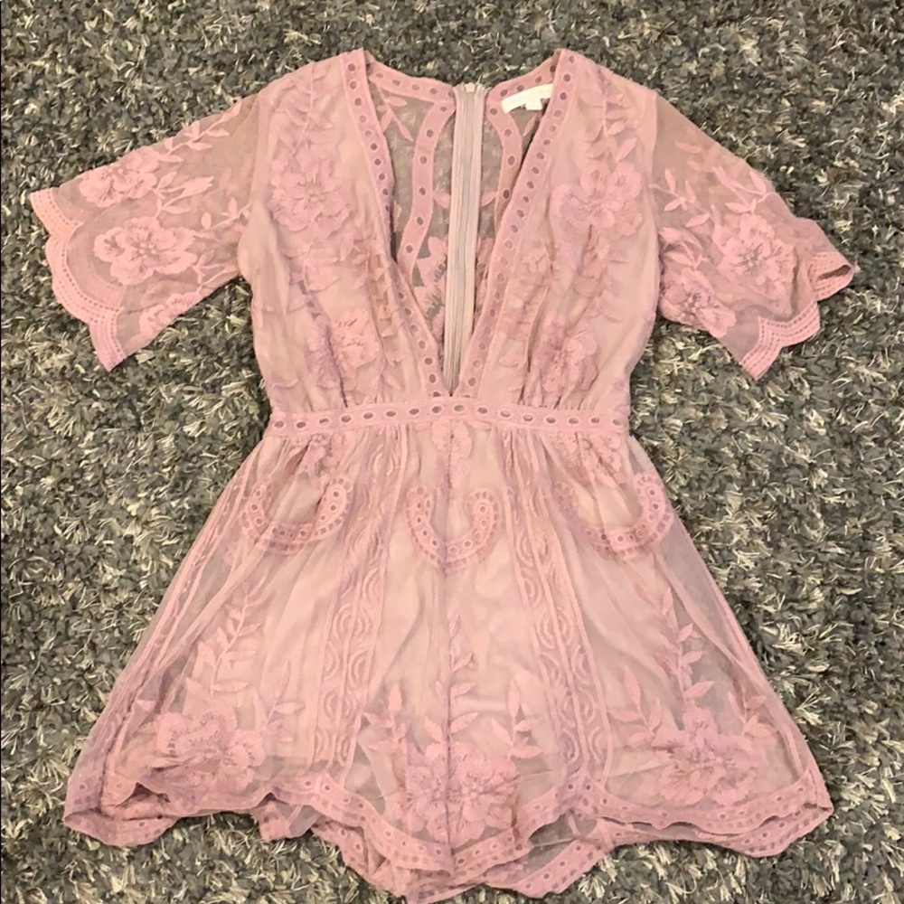 Lavender lace romper